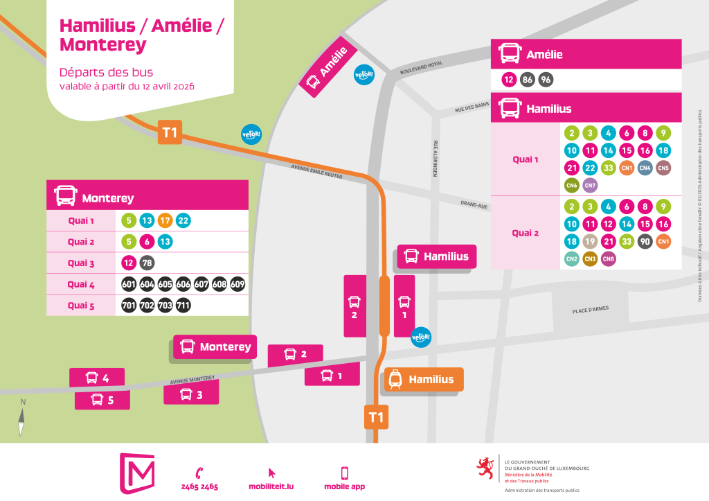 Pôle d'échanges Hamilius / Amélie / Monterey